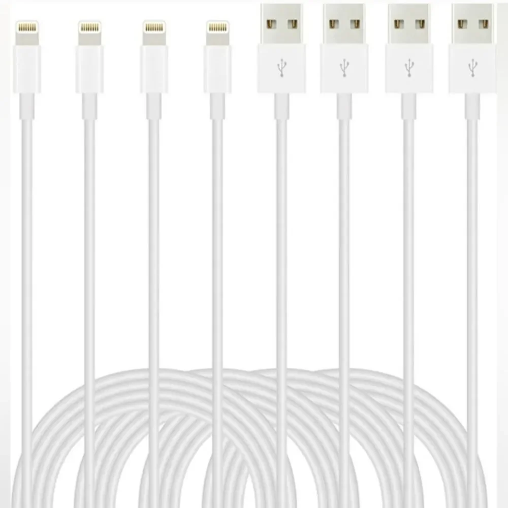 4 x iPhone, iPad, iPod MFI Certified 6' Lightening Charging Cables Apple